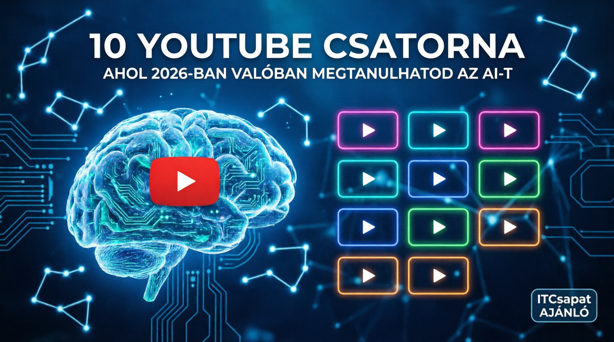 10 YouTube‑csatorna, ahol 2026-ban valóban megtanulhatod az AI‑t – ITCsapat ajánló