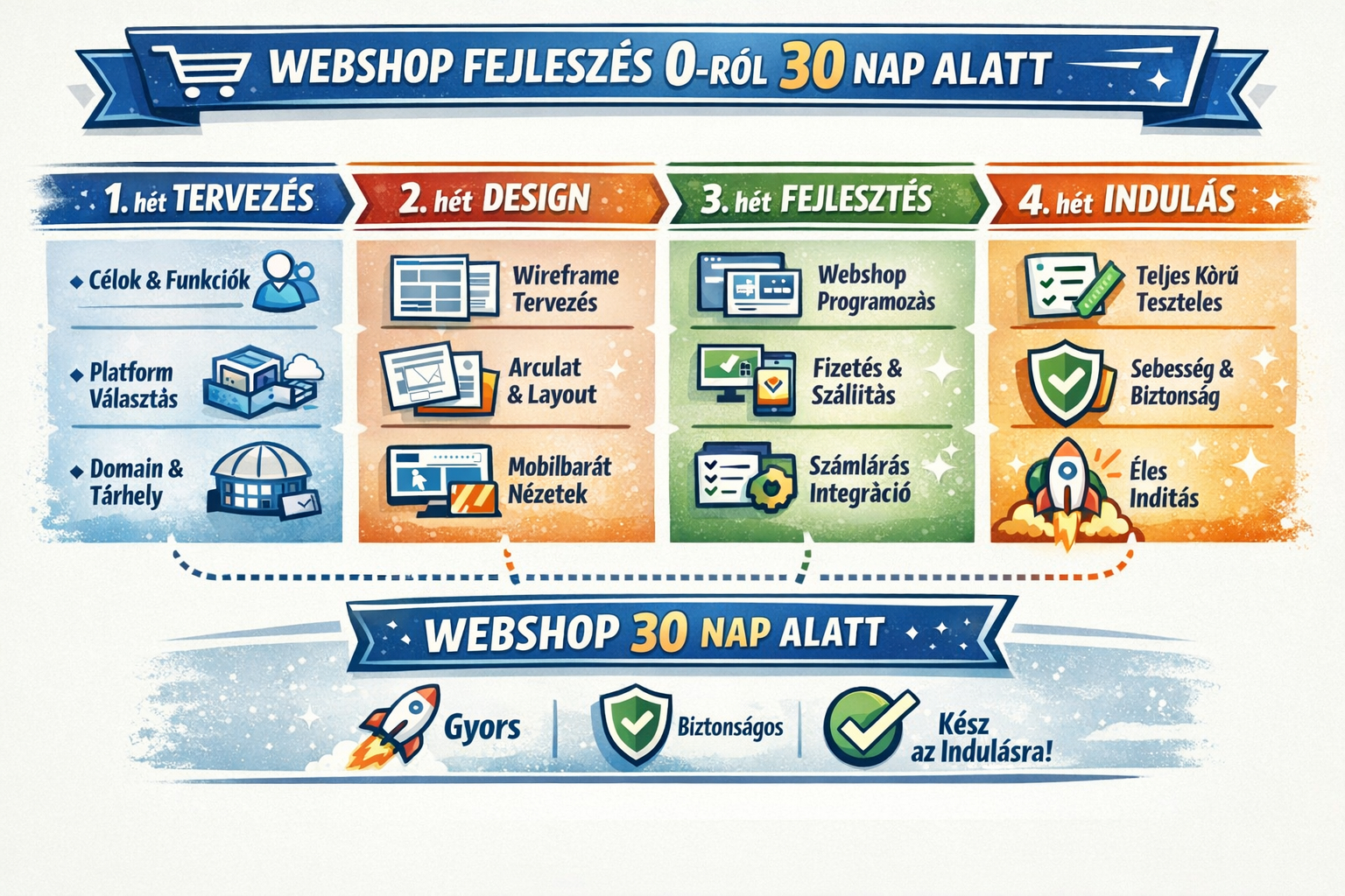 Webshop fejlesztés 0-ról 30 nap alatt – így épül fel egy villámgyors, profi online áruház