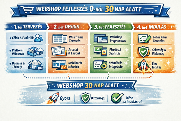 Webshop fejlesztés 0-ról 30 nap alatt – így épül fel egy villámgyors, profi online áruház