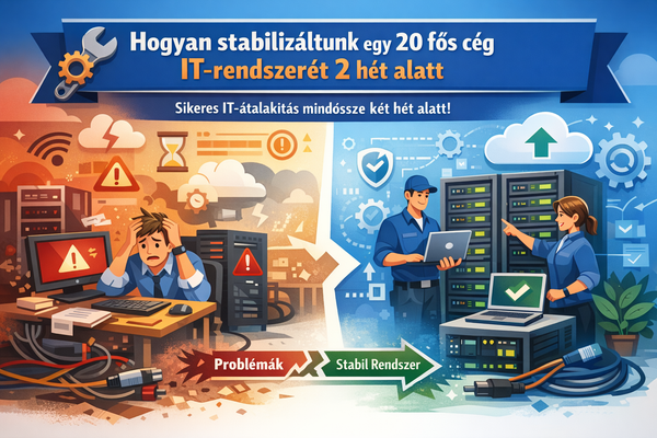 Hogyan stabilizáltunk egy 20 fős cég IT‑rendszerét mindössze 2 hét alatt