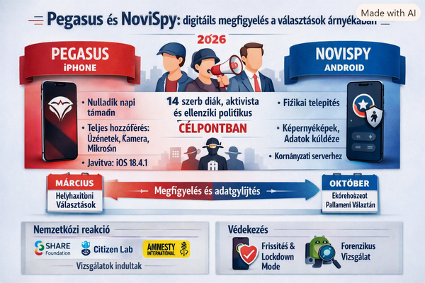 Pegasus és NoviSpy Szerbiában: diákokat és ellenzéket figyeltek meg kémprogrammal a választások előtt